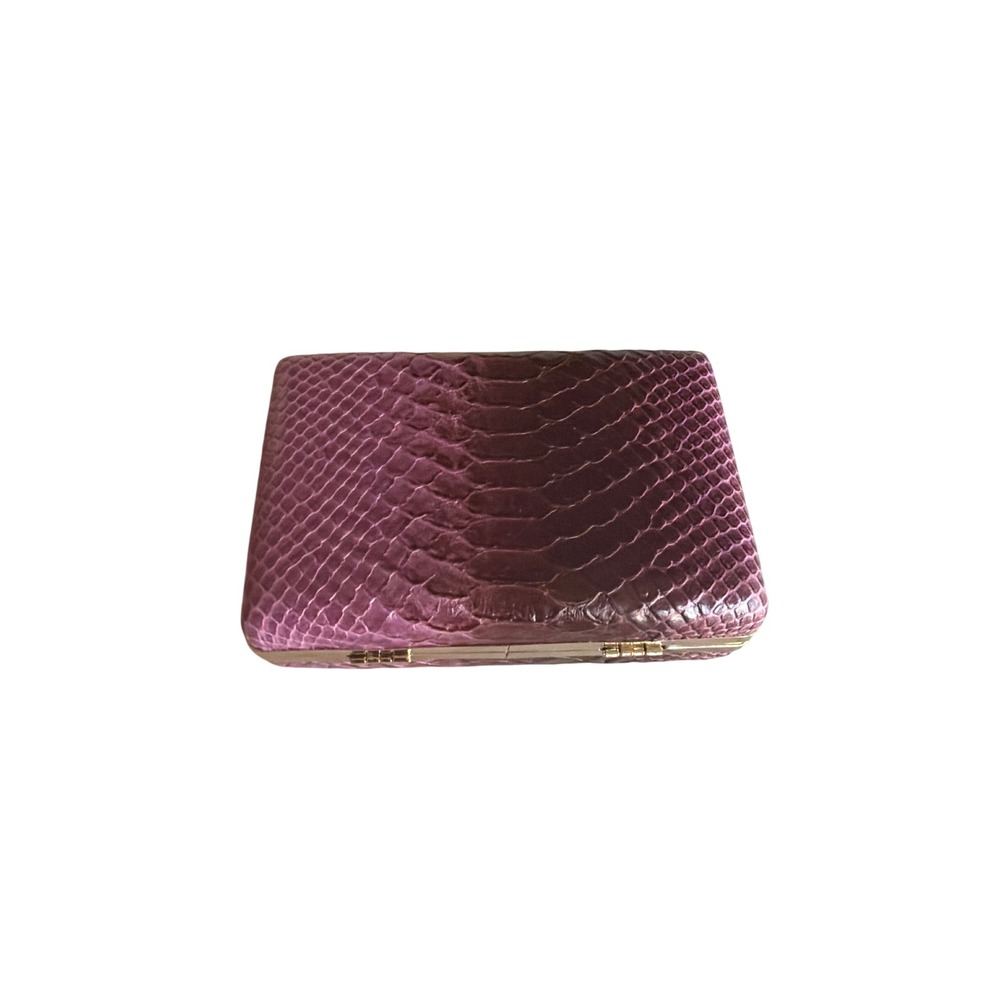 Banana Republic Clutch Purple Ombre Snakeskin Embossed Leather Minaudiere Bag - Picture 6 of 7